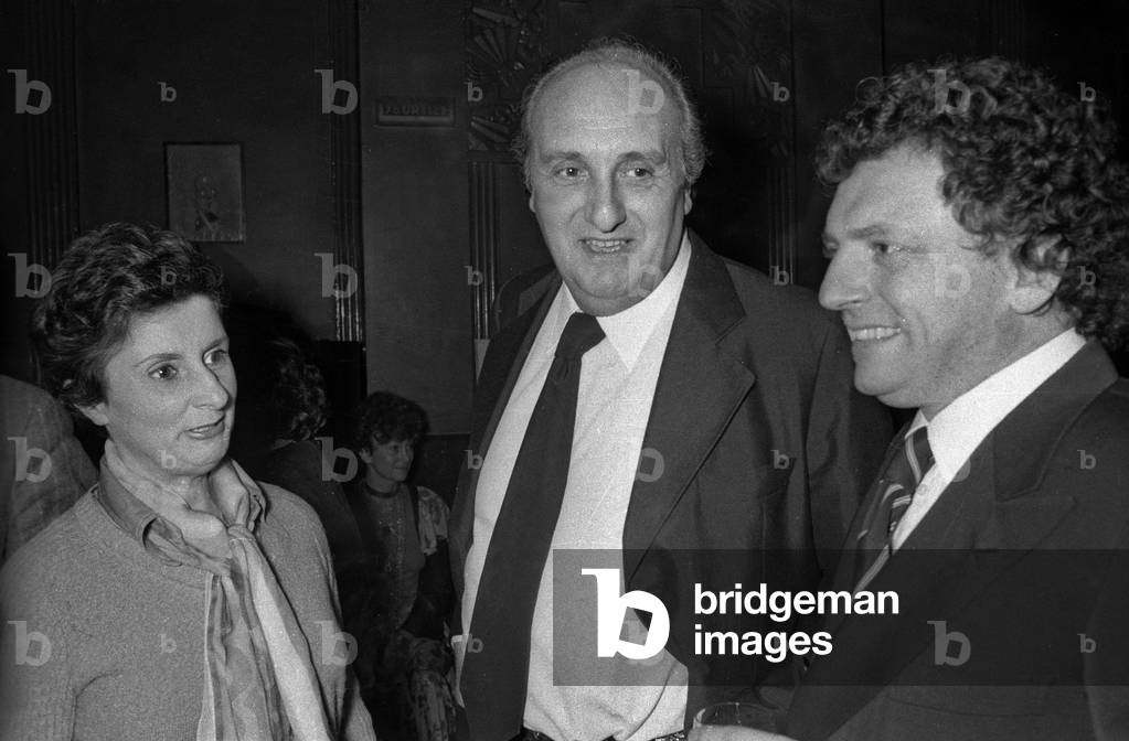 Pierre Tchernia, Jacques Martin at the Theatre des Varietes in Paris for play 