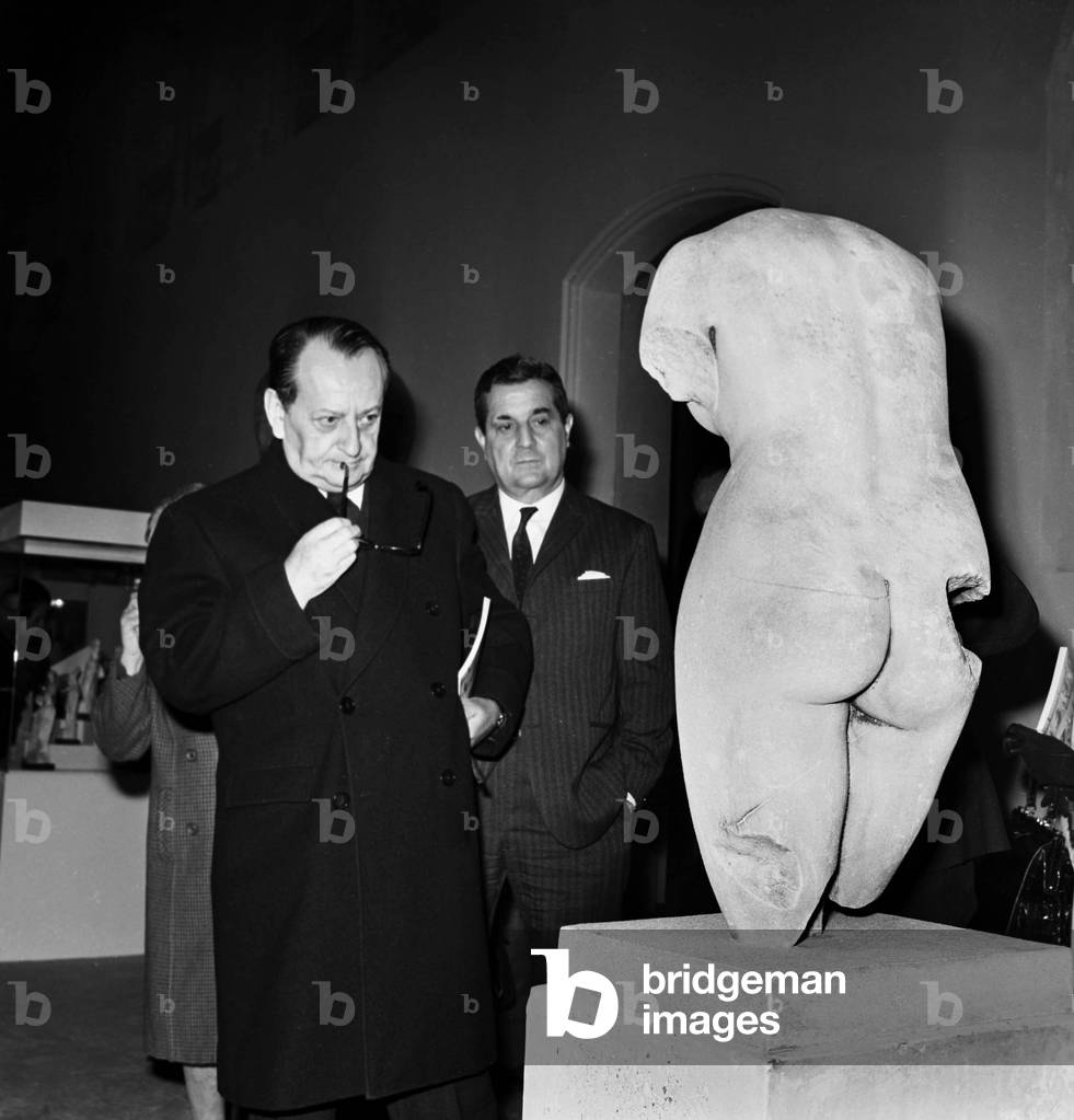 French minister of culture during exhibition in the Louvre museum, Paris, on October 29, 1968 (photo)