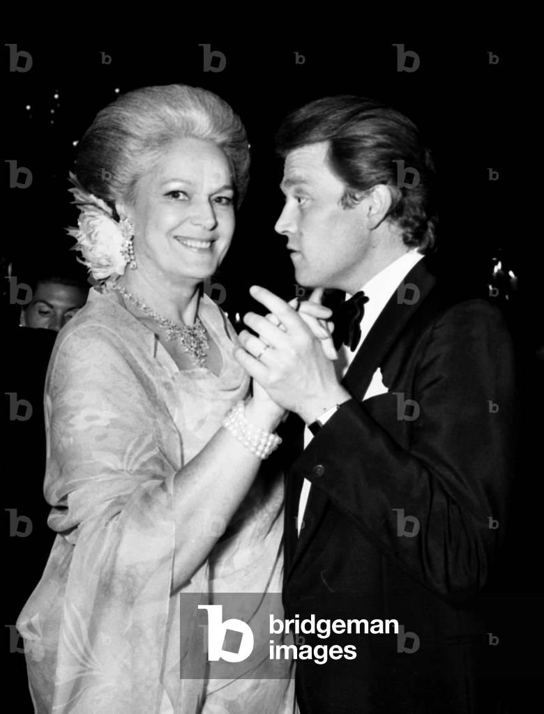 Prince Jacques of France Duke of Orleans (son of Count-of-Paris) dancing with La Begum at Gala, Paris, 1 July 1972 (photo)