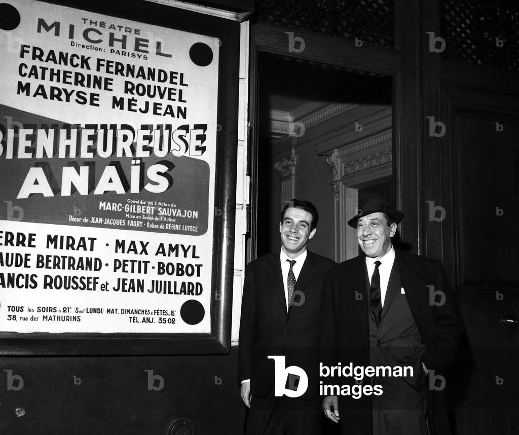 Fernandel and his son Franck at the Premiere of the play 