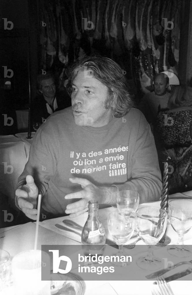 Singer Pierre Barouh at the 10th Anniversary of Flaine Winter Sports resort, France, 20 December 1977 (photo)