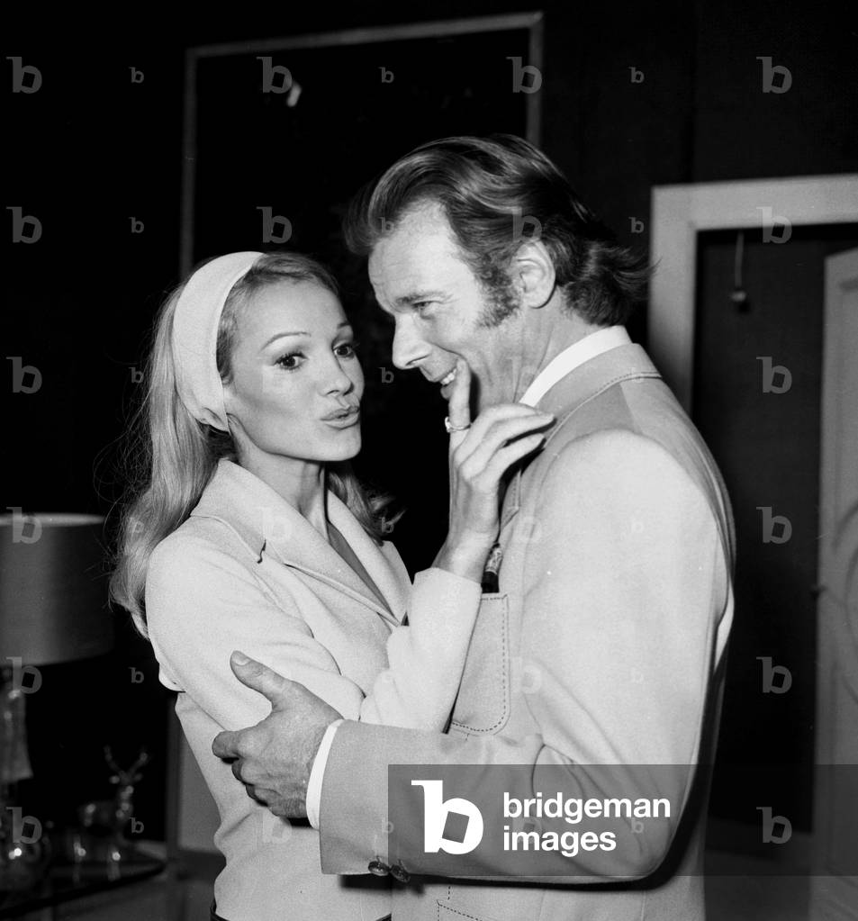 Evelyne Dandry and Jean Piat during the rehearsal of the play 