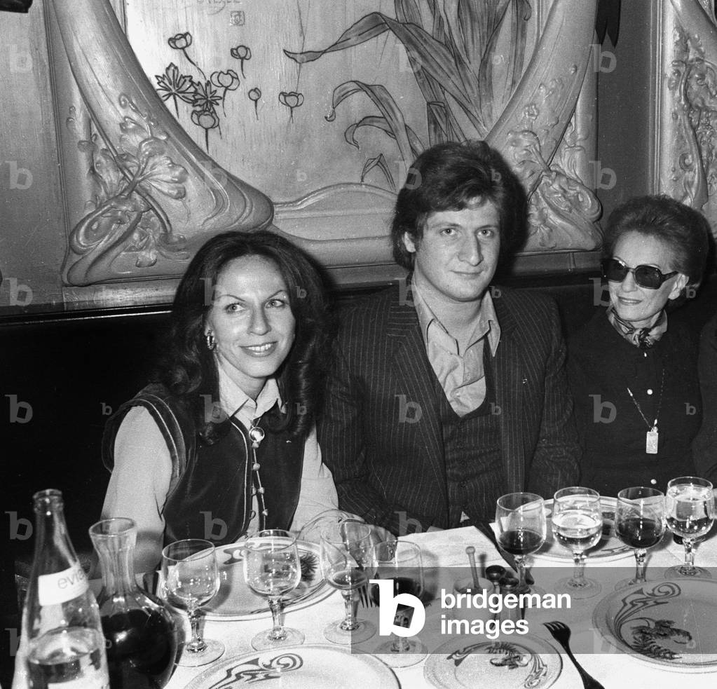Patricia Coquatrix, Patrick Sebastien, Paulette Coquatrix and Jean Michel Boris at Maxim's Restaurant in Paris, 20 December 1979 (photo)