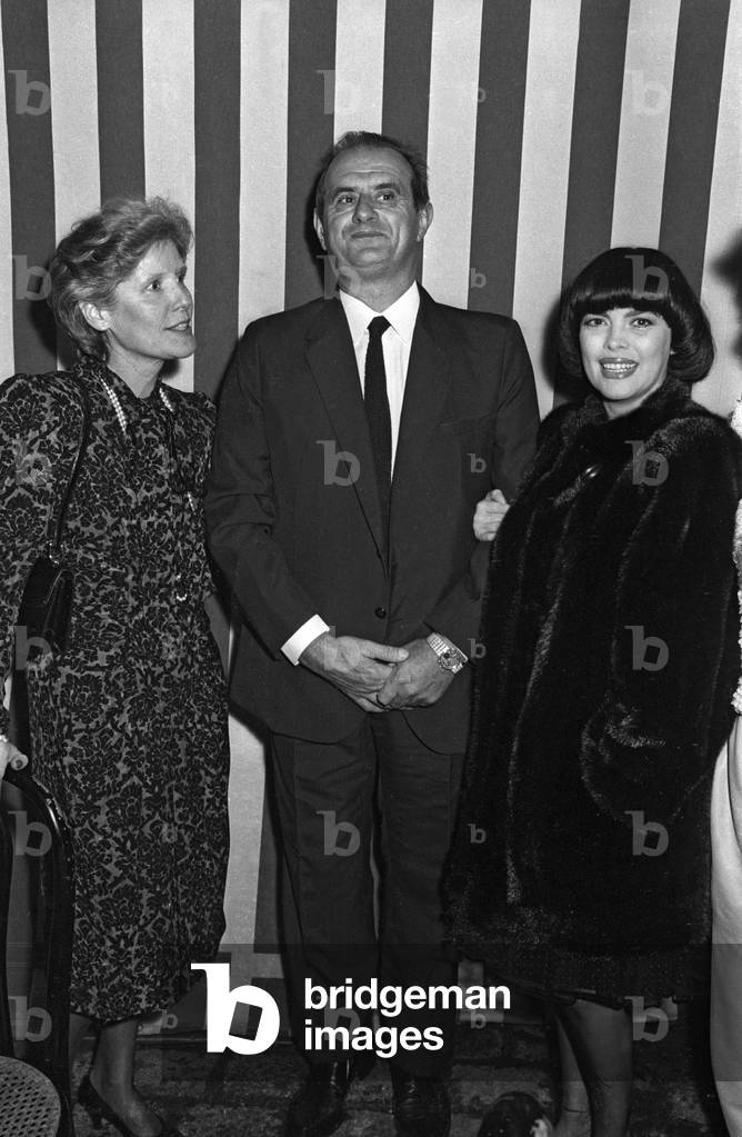 French cook Paul Bocuse with his wife and Mireille Matthieu for the 10th birthday of 