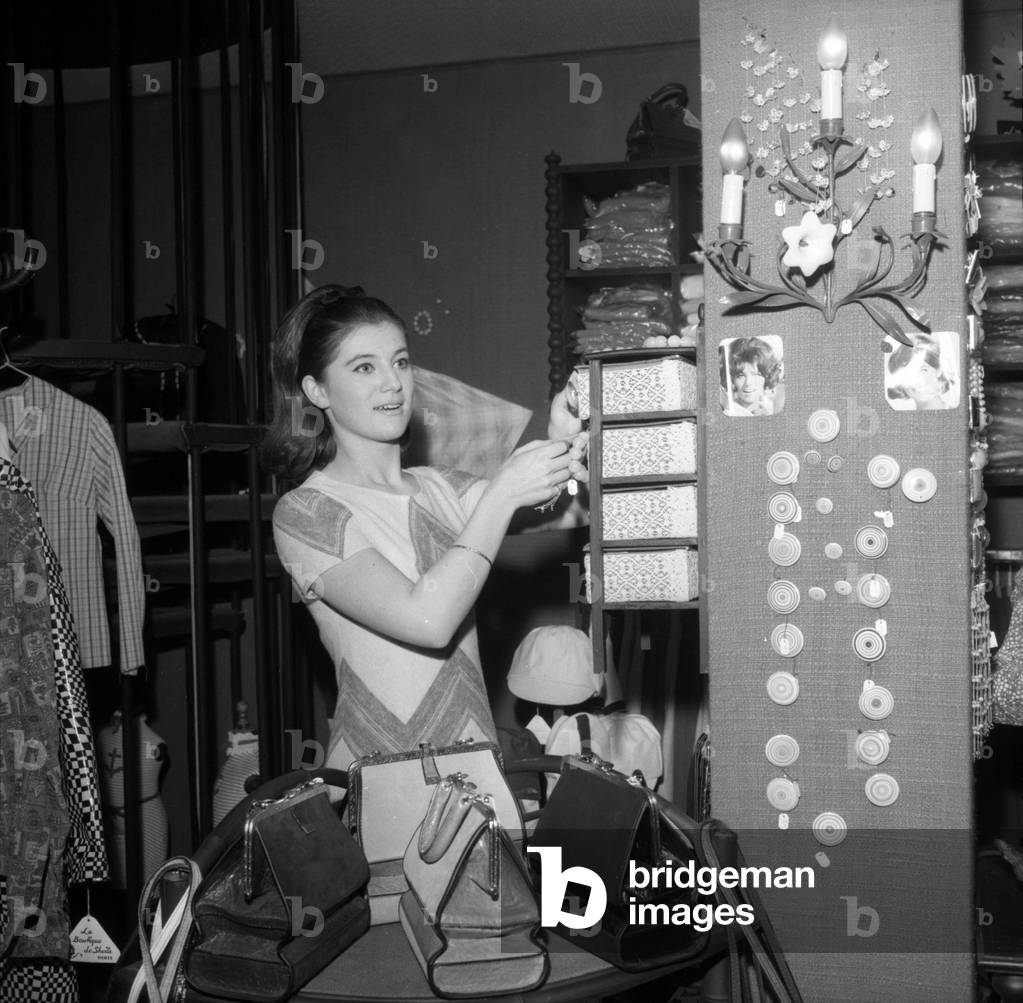 Sheila (French singer) at the Opening of her Shop, Paris, 31 March 1966 (photo)