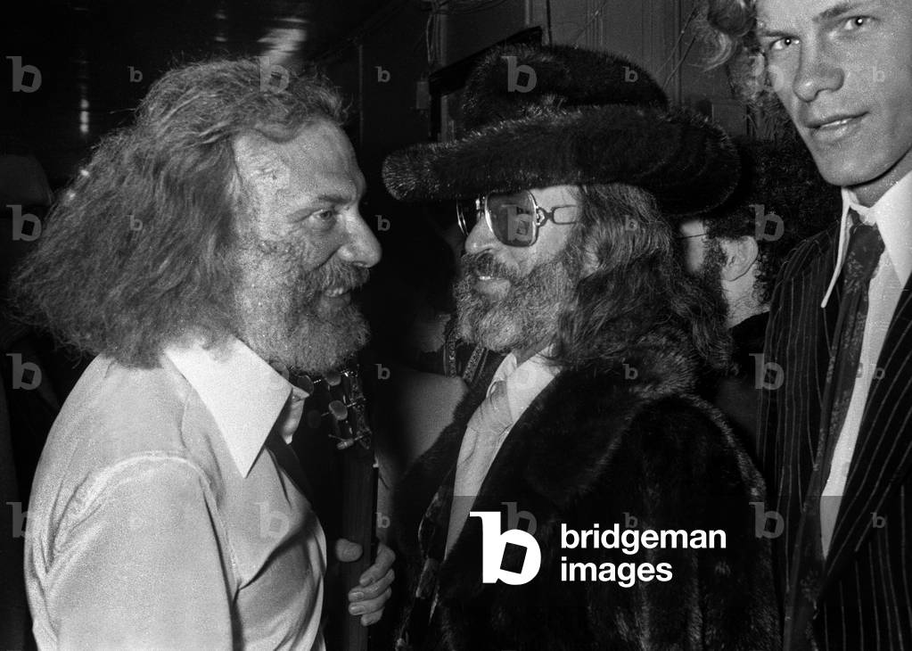 Georges Moustaki and Fernand Legros after the Premiere of Moustaki at the Olympia, Paris, 24 March 1977 (photo)