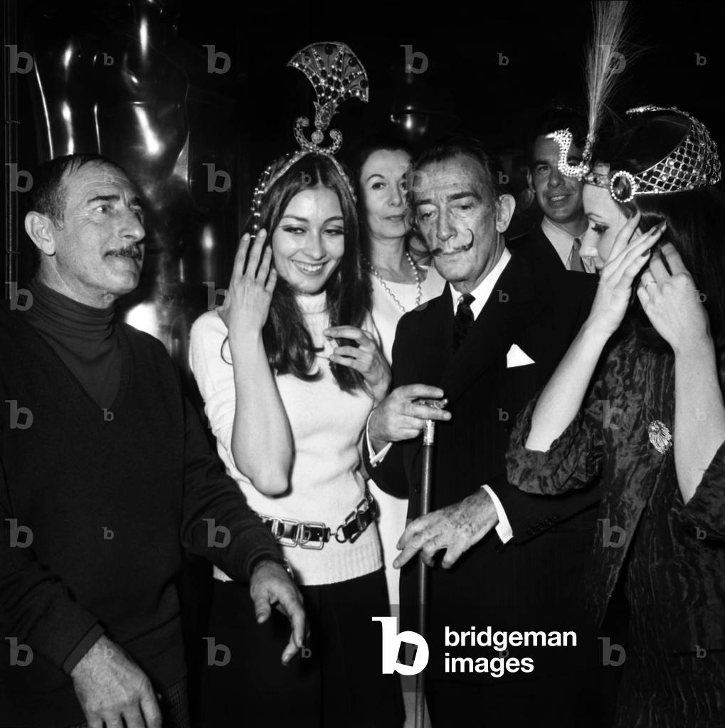 Achille Zavatta and Salvador Dali at opening of Club Bilboquet in Paris, 29 March 1967 (photo)