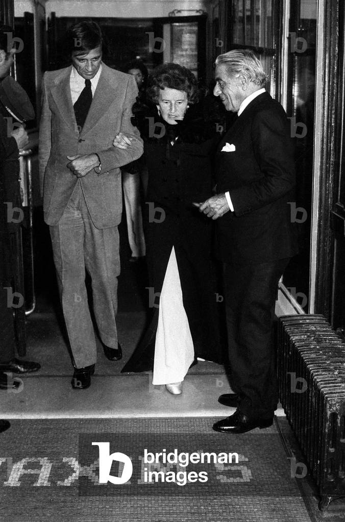 Rose Kennedy with a friend and Aristote Onassis leaving Maxim's Restaurant, Paris, 2 October 1973 (photo)