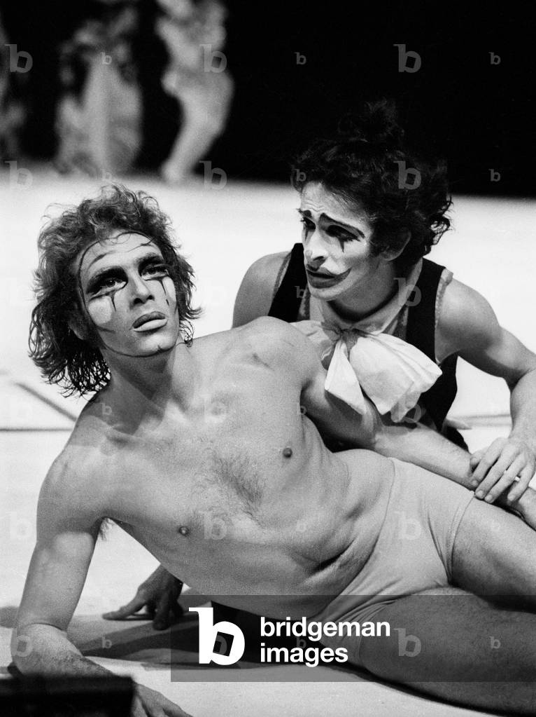 Dancers Jorge Donn and Paolo Bortoluzzi (as clowns) in the Ballet 
