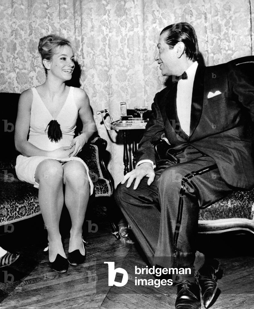 Muriel Belmondo and Serge Lifar  in the new apartment of Serge Lifar in Paris, 4 November 1964 (photo)