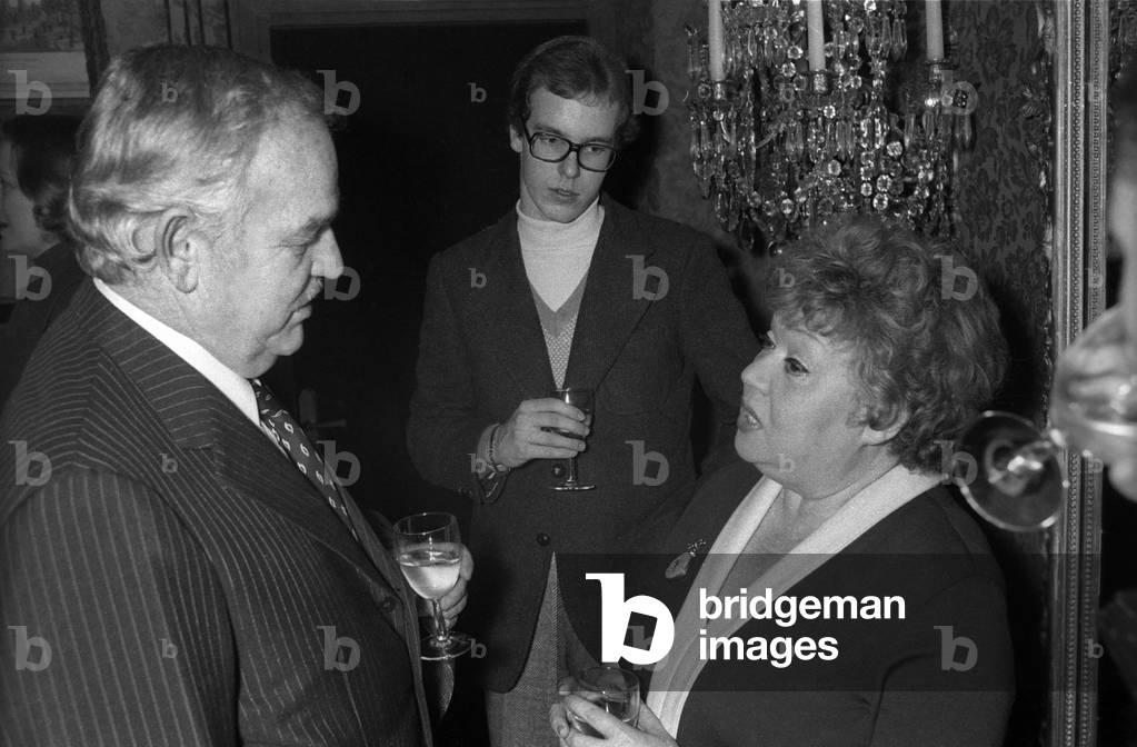 Prince Rainier of Monaco, Albert of Monaco and Jacky Sardou (b/w photo)