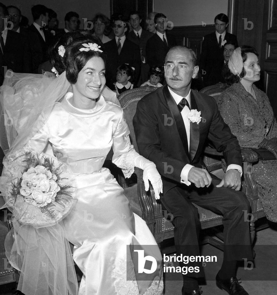 Lydia and her father Achille Zavatta during her wedding, 12 April 1965 (photo)