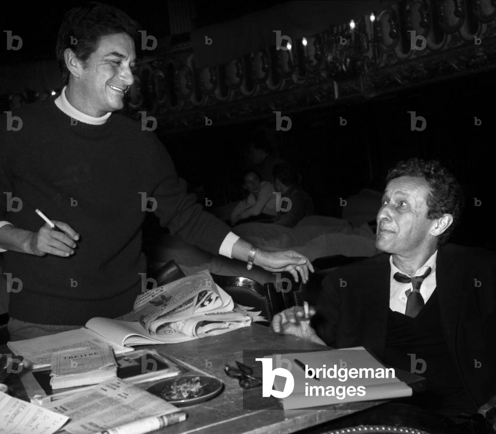 Giorgio De Lullo (director) and Jean-Louis Barrault during the rehearsal of the play 