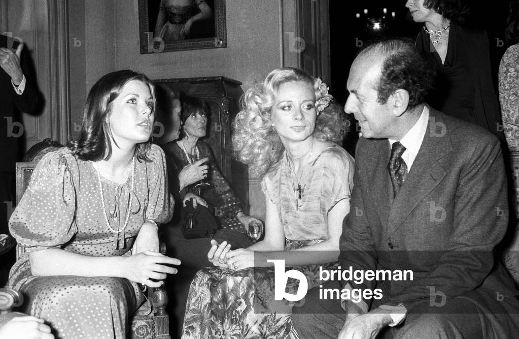 Princess Caroline of Monaco at museum, 1975 (b/w photo)