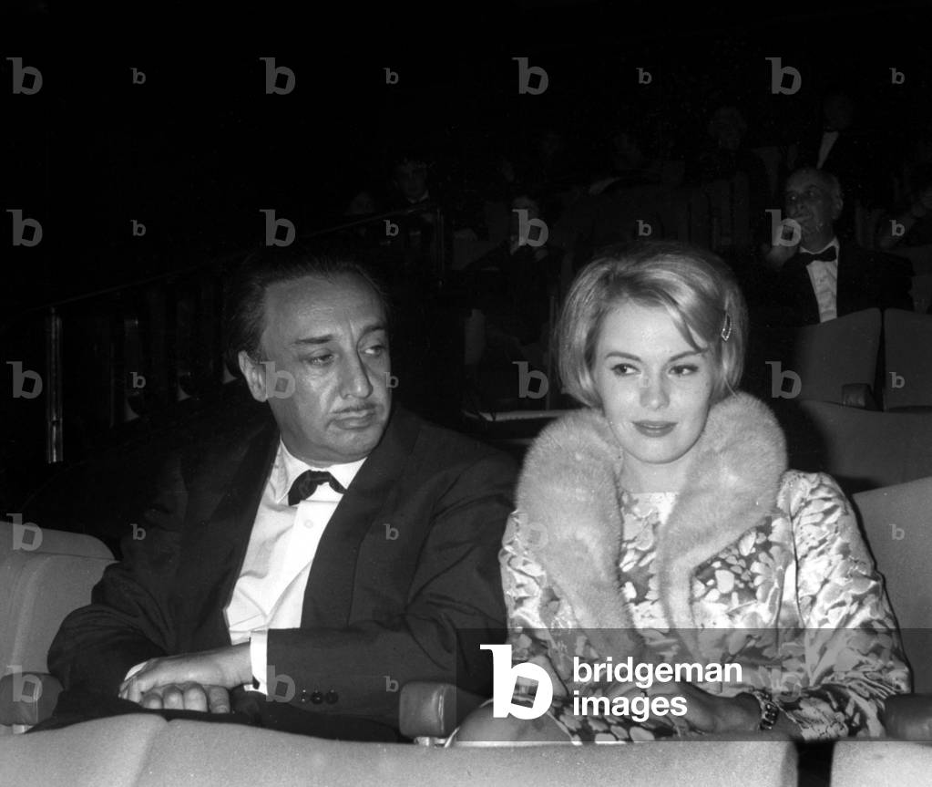 Romain Gary and his wife Jean Seberg at the Premiere of the film 