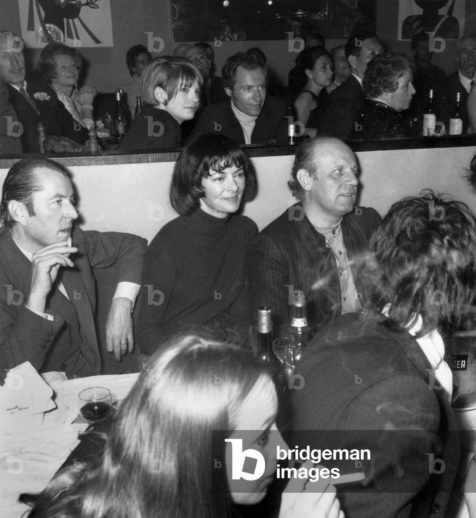 Bernard Buffet, his wife Annabel and  Jean Castel at Castel's Paris, 1 April 1968 (photo)