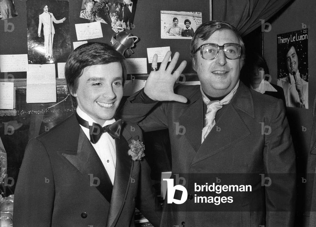 Thierry Le Luron and Henry Tisot (b/w photo)