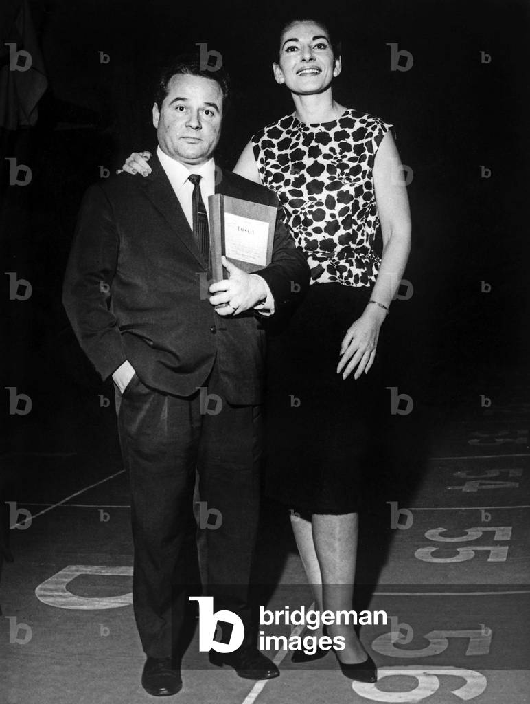 Tenor Renato Ercolani With Maria Callas in Paris December 1964 (b/w photo)