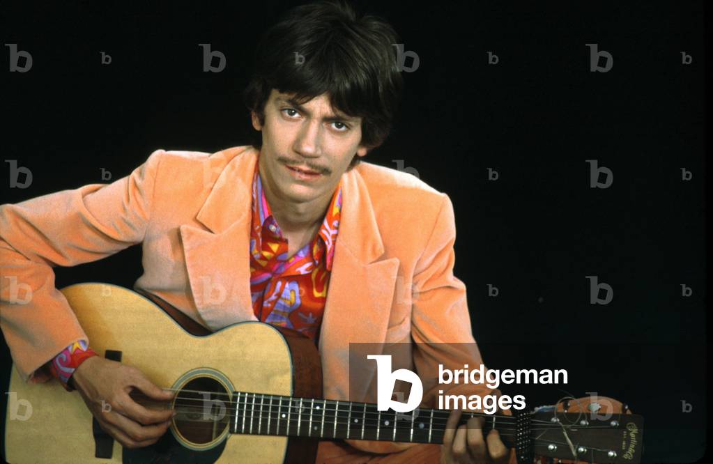French Singer Antoine with guitar, 1968 (photo)
