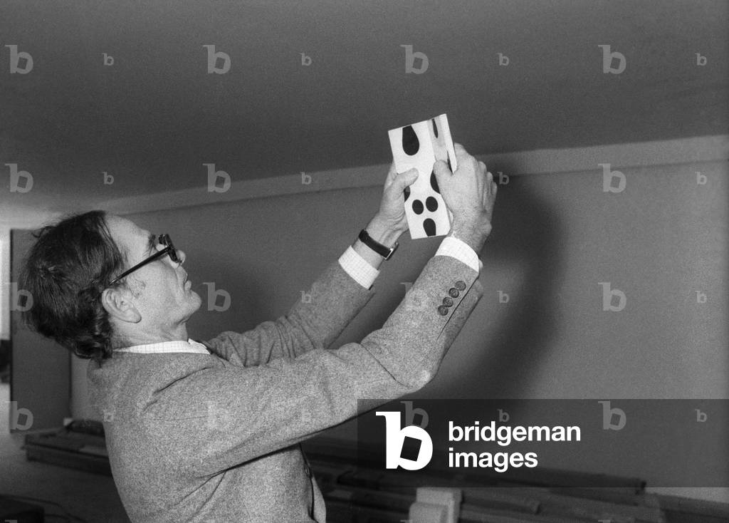 Pierre Cardin during the building of the Espace Cardin, Paris, 1970 (b/w photo)