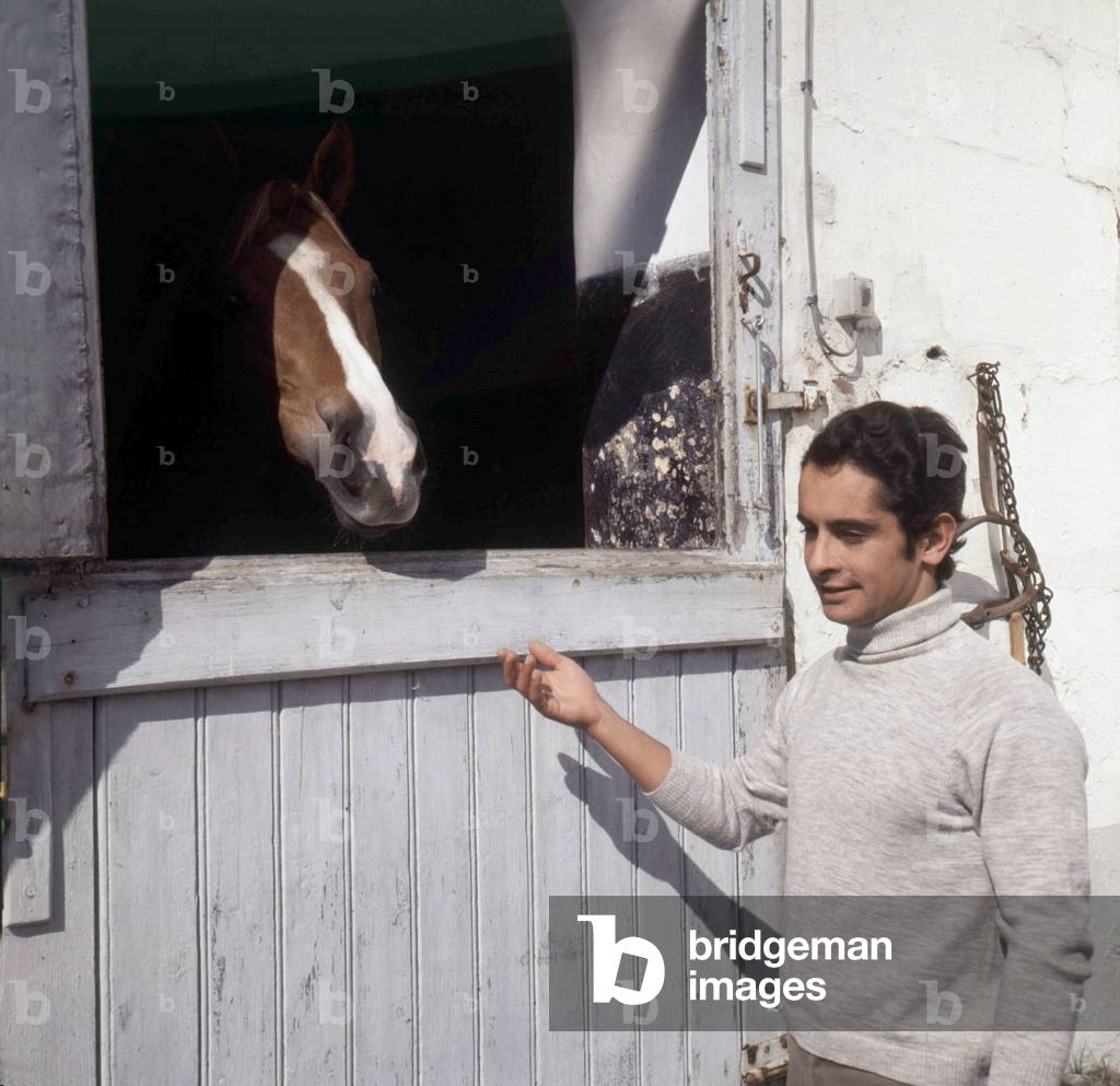 Jockey Yves Saint Martin in his property of Lamorlay (France), 17 March 1971 (photo)
