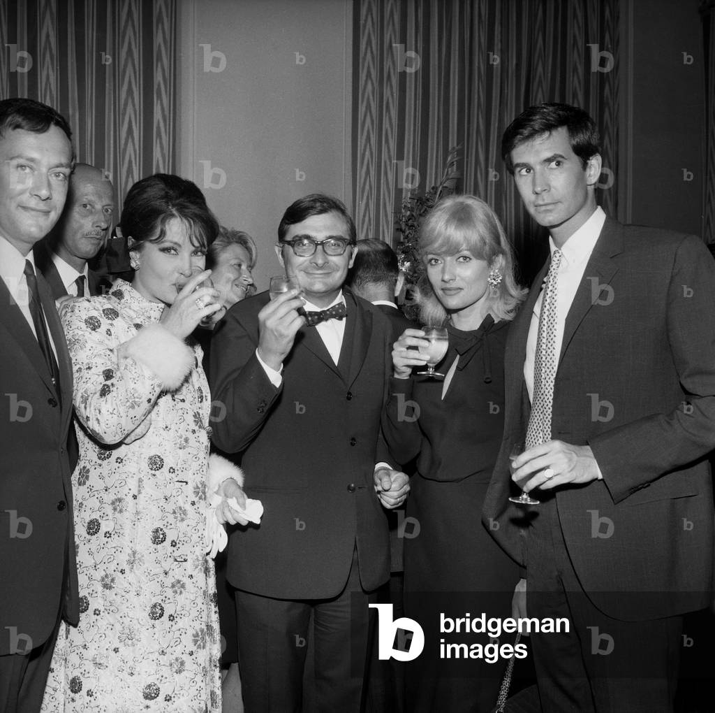 Maurice Ronet, Yvonne Furneaux, Claude Chabrol, Stephane Audran and Anthony Perkins, at the Premiere of the film 