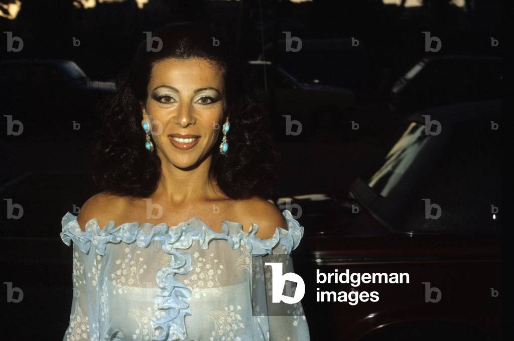 Princess Ferial, wife of PrinceMohammed brother of king Husseinof Jordan , Paris, 1974 (photo)