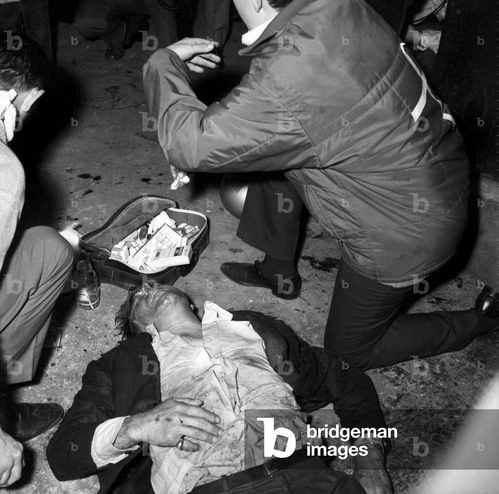 A wounded Student during the Students Demonstation, May 1968, Paris (photo)