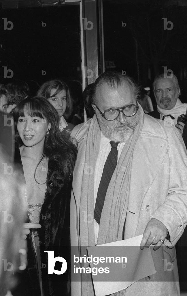 Italian film director Sergio Leone arriving at the 9th Cesar Awards ceremony at the Theatre de l'Empire in Paris on March 3, 1984 (b/w photo)
