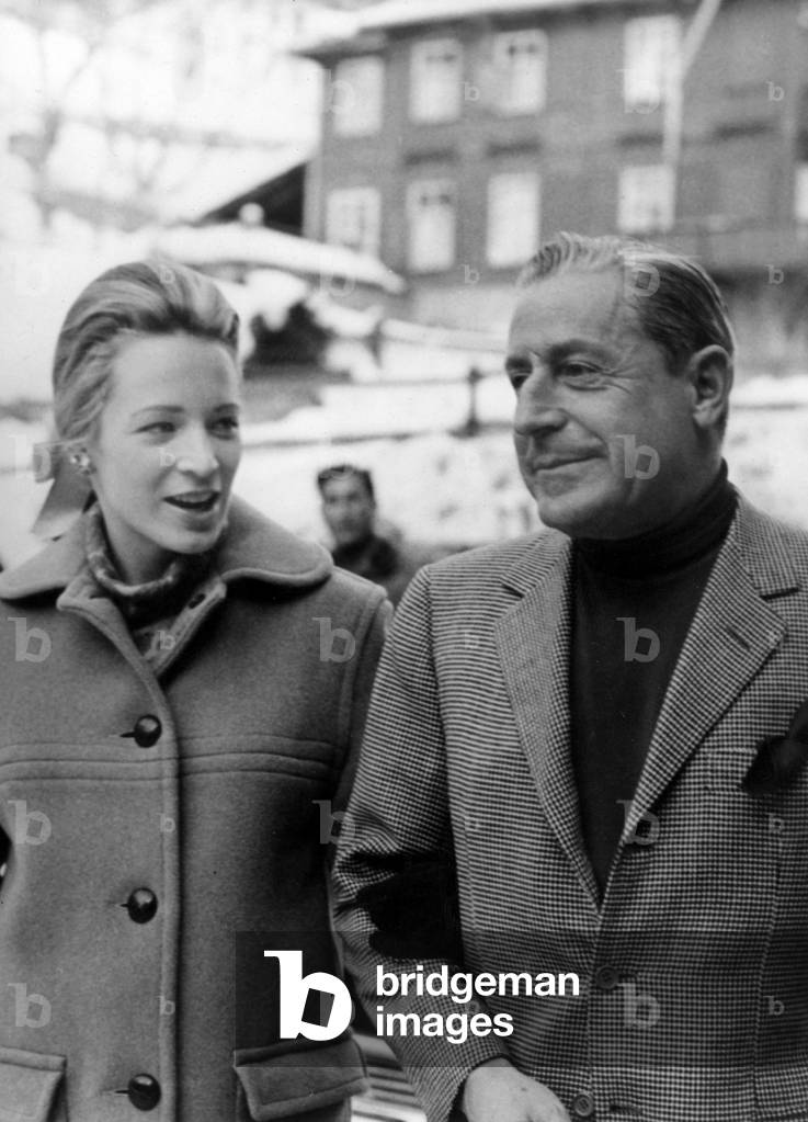 Charlotte Ford (daughter of Henry Ford II) and Stavros Niarchos during their Honeymoon in Saint Moritz, 21 December 1965 (photo)