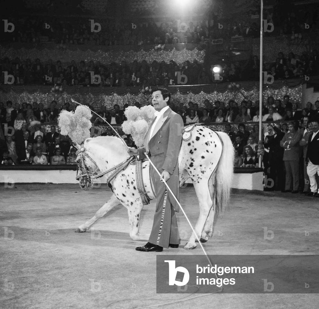 Gala of the Arists, Cirque d'Hiver, Paris, April 28, 1972 : Marcello Mastroianni (b/w photo)