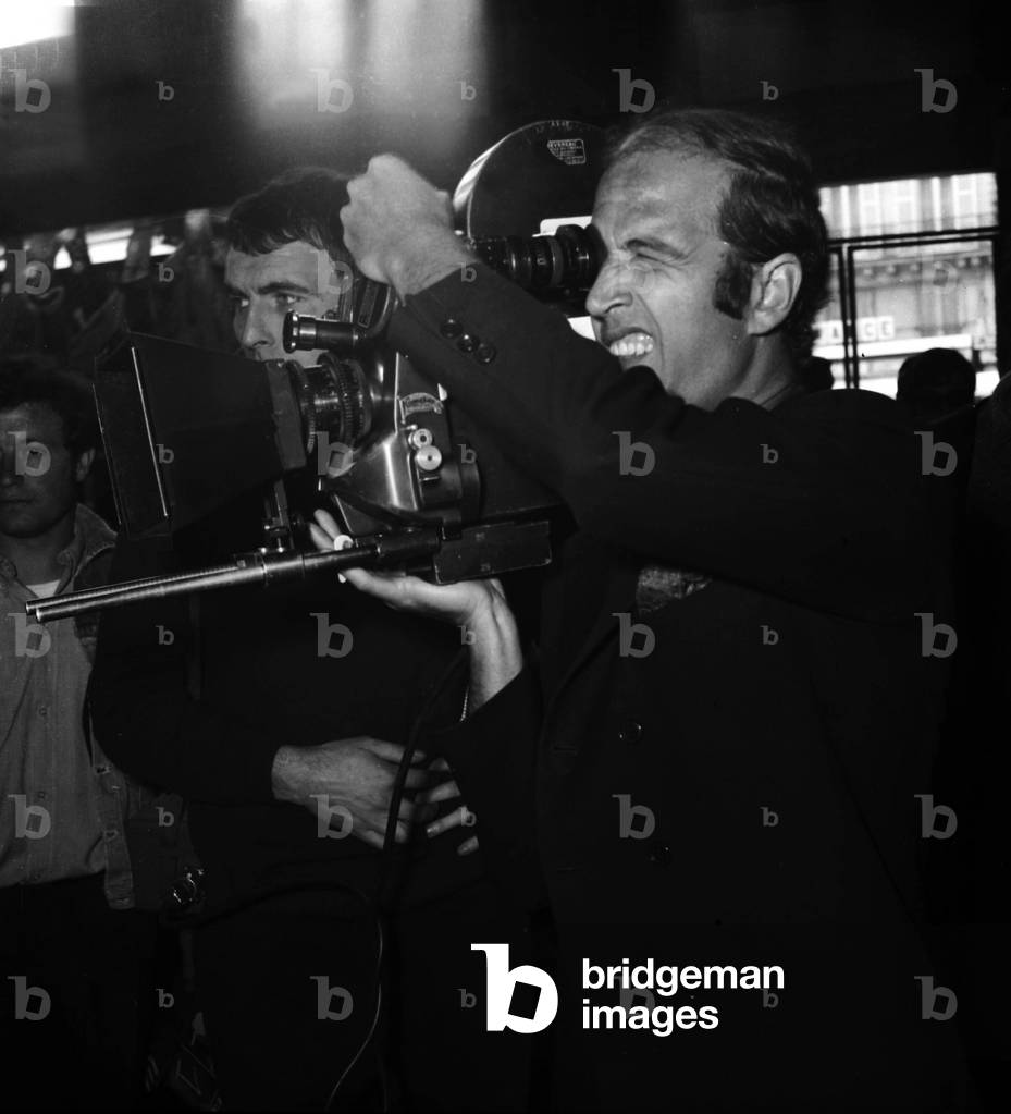 Director Sergio Gobbi on the set of the film 