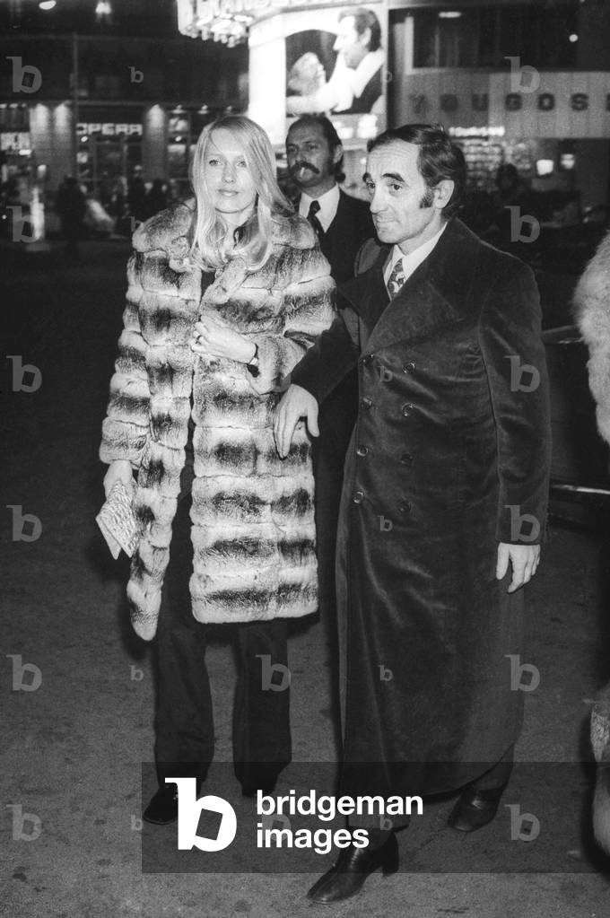 Charles Aznavour with his wife, 1972 (photo)