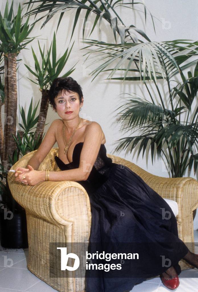 French Actress Catherine Rouvel at home, 1987 (photo)