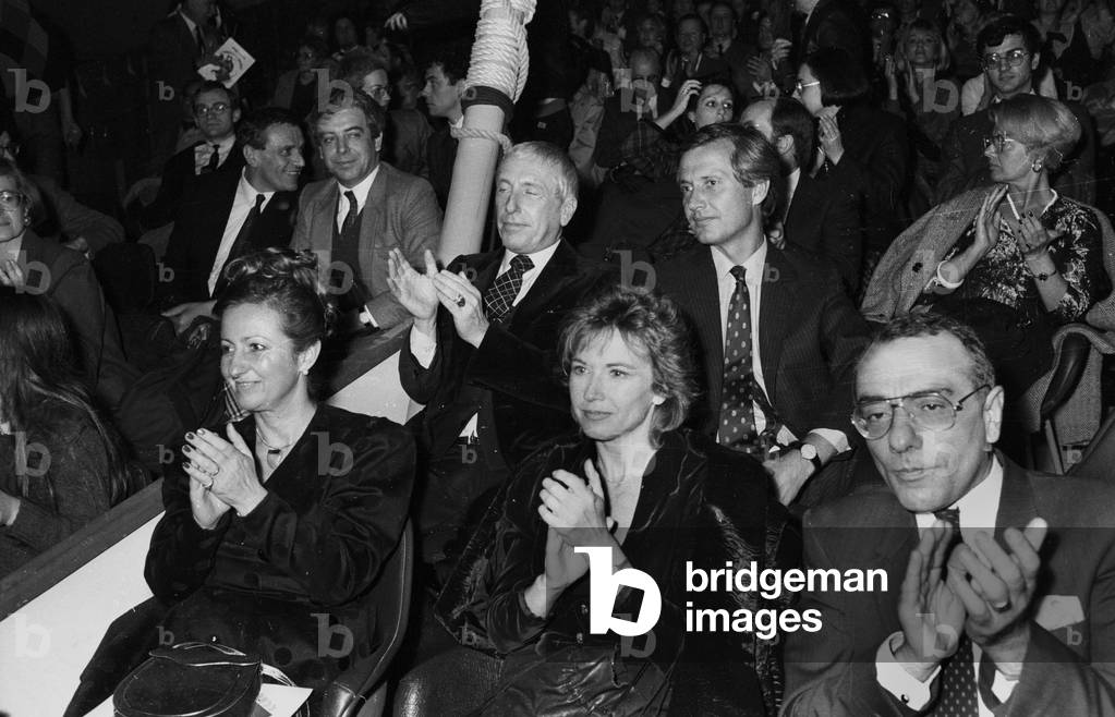 Marlene Jobert and Yves Mourousi at the Gruss Circus, Paris, 11 January 1984 (photo)