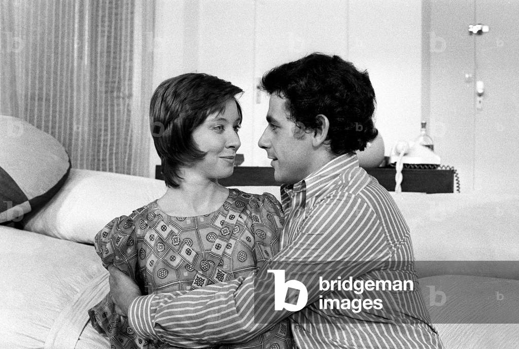 Axelle Abbadie and Francis Perrin during the rehearsal of the play 