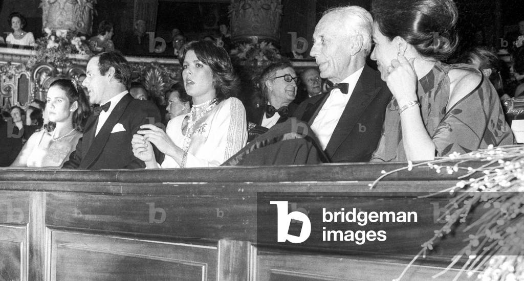 Princess Caroline of Monaco at Paris Opera for RudolfNoureev night, March 11, 1981 (b/w photo)