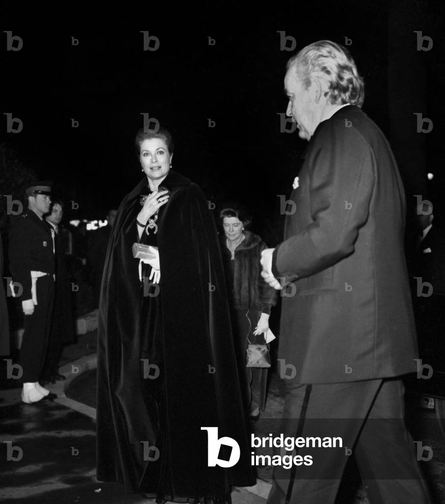 Princess Grace and Prince Rainier III of Monaco  at Ceremony of the Golden Disc during the Midem, Cannes, France, 23 January 1973 (photo)