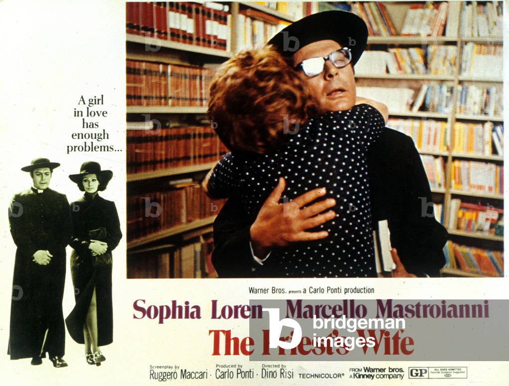 La femme du pretre La moglie del prete de Dino Risi avec Marcello Mastroianni et Sophia Loren 1971