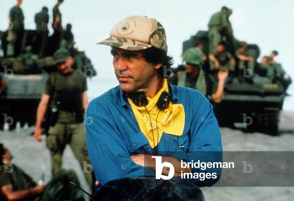 Oliver Stone on set of BORN ON THE FOURTH OF July, 1989 (photo)