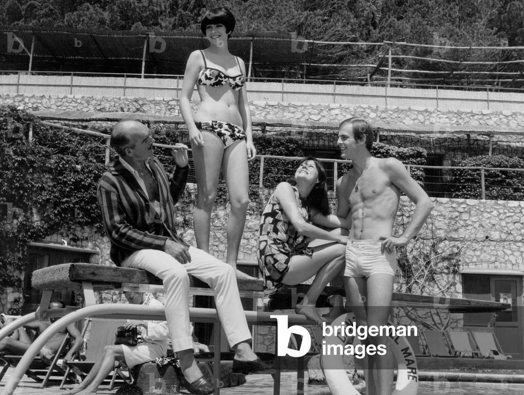 Mike Marshal and Catherine Prou  with Eddie and Marie Christine Barclay in Capri , 1966 (photo)