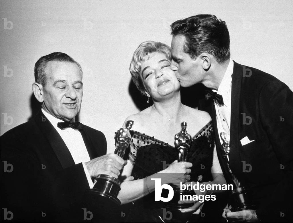 William Wyler , Simone Signoret and Charlton Heston, 1960 (photo)
