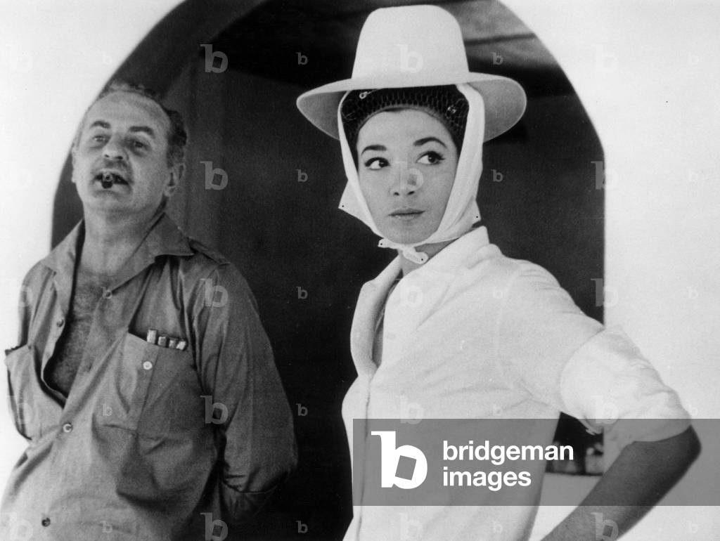 Juliette Greco and Darryl Zanuck on set of The Roots of Heaven 1958 (photo)