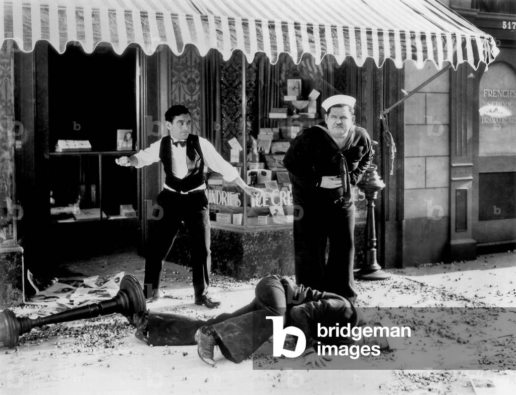 Two Tars, Stan Laurel, Oliver Hardy, 1928 (film still)