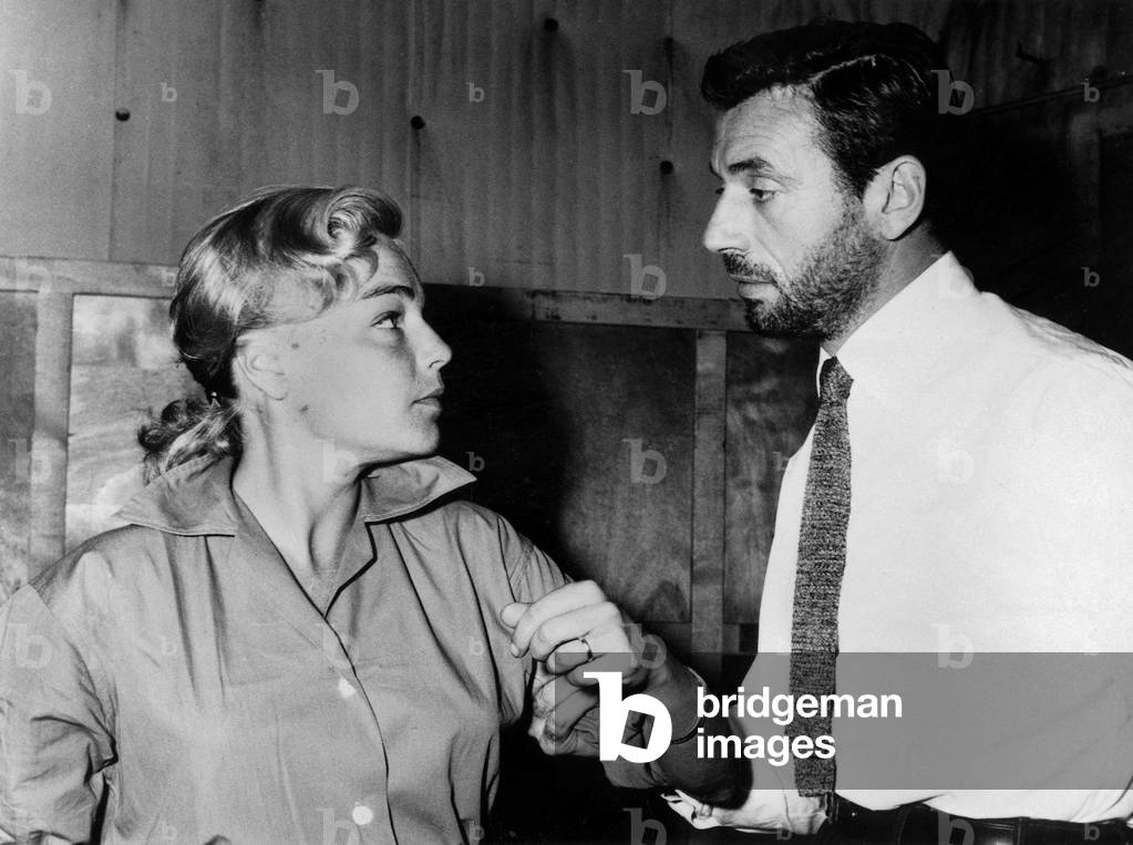Simone Signoret and Yves Montand during rehearsal of 