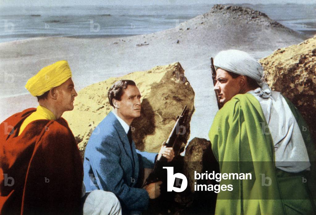 Saadia Cornel Wilde, Mel Ferrer and Cyril Cusack, 1953 (film still)