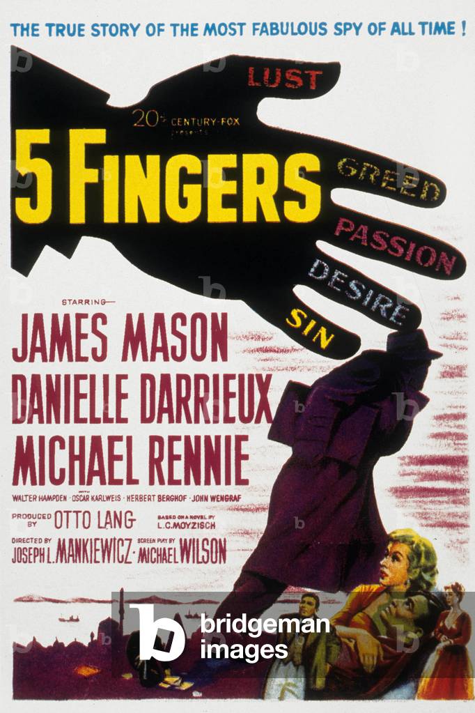 Five fingers, 1952 (poster)