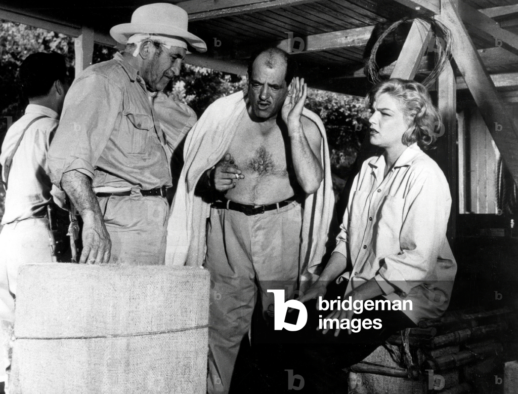 Charles Vanel , Luis Bunuel and Simone Signoret on set of Death in the Garden, Mexico, 1956 (photo)