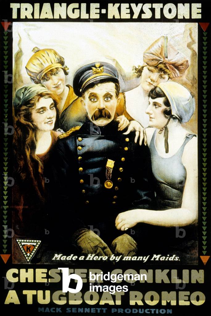 Poster of film A Tugboat Romeo by WilliamCampbell and HarryWilliams with Chaster Conklin 1916 Film muet Silent movie