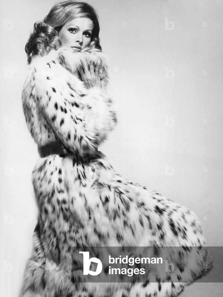 Ursula Andress with a Chombert lynx coat, 1971 (photo)